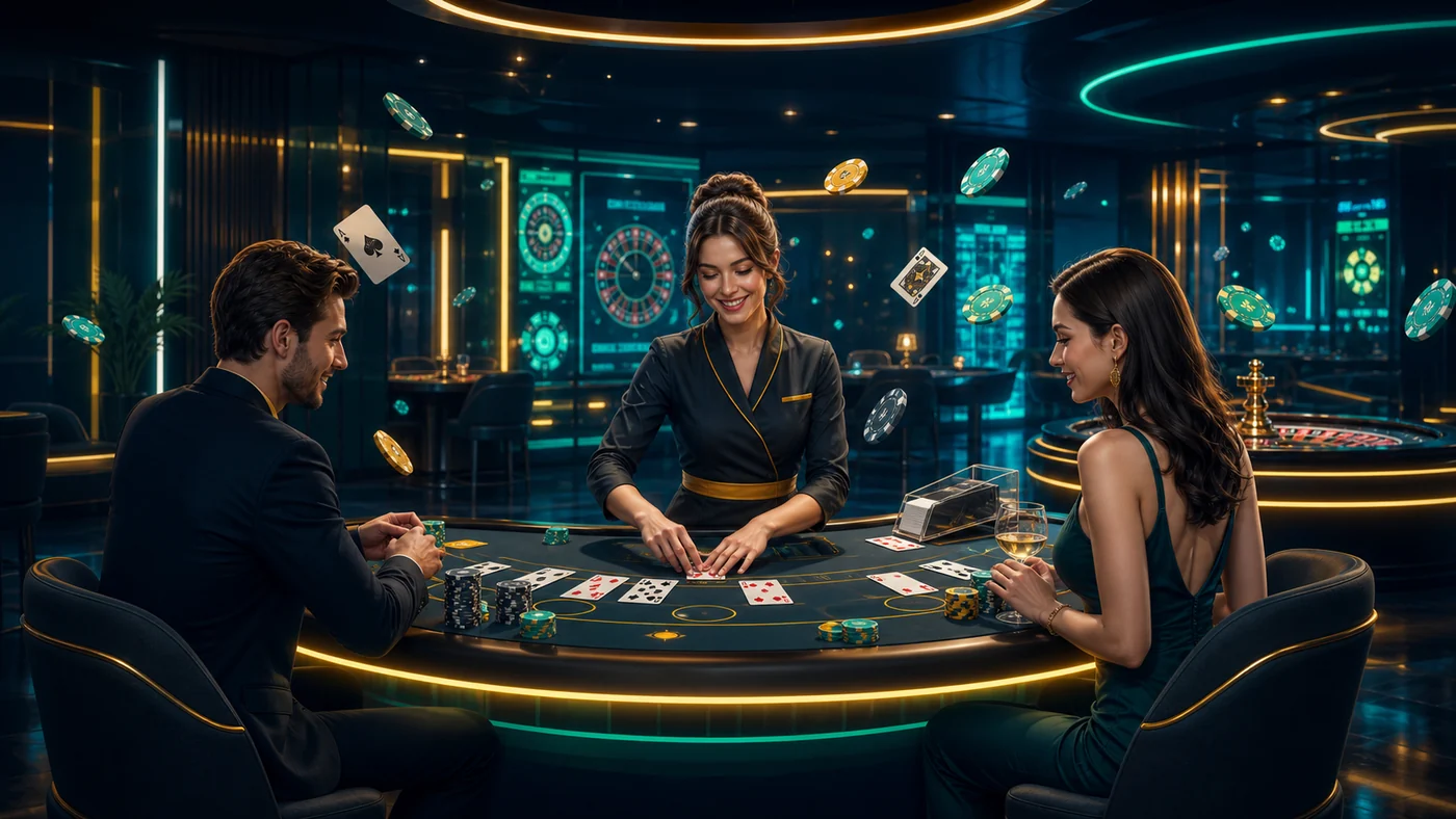 PlayBaze Norge live casino med dealer og bordspill